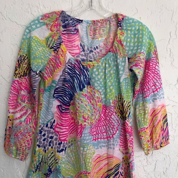 LILLY PULITZER‎ Alia Fringe Blouse in Roar of the Seas Size XXS - Picture 3 of 11